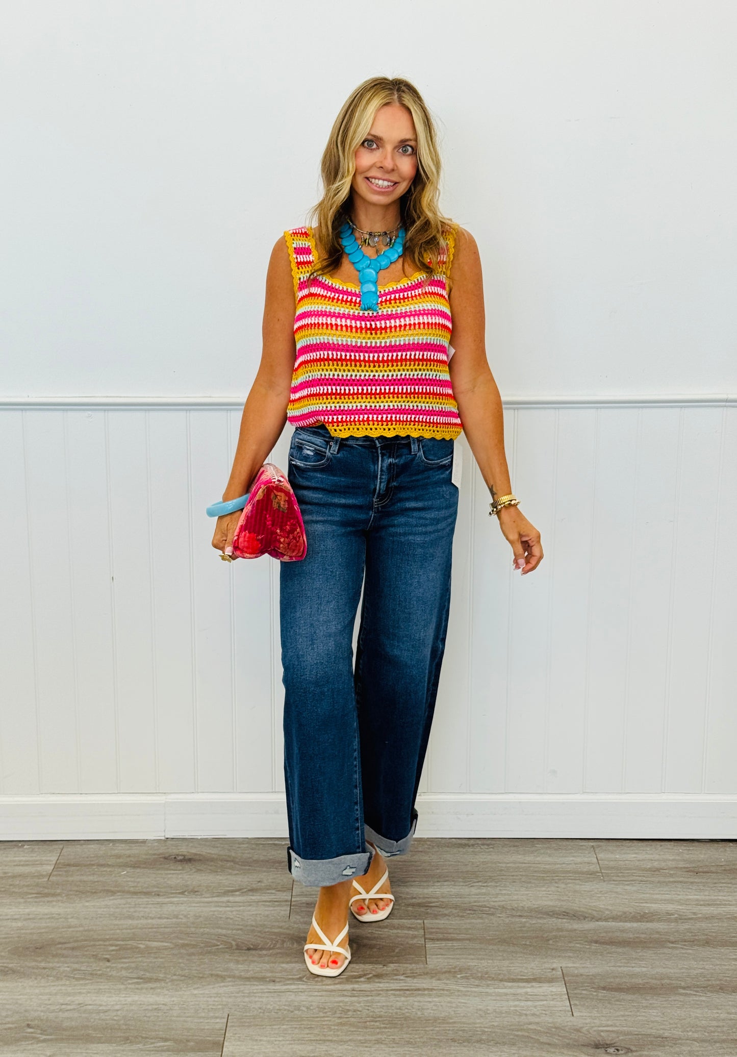 Multi Crochet Sleeveless Top (Reg. and Plus)