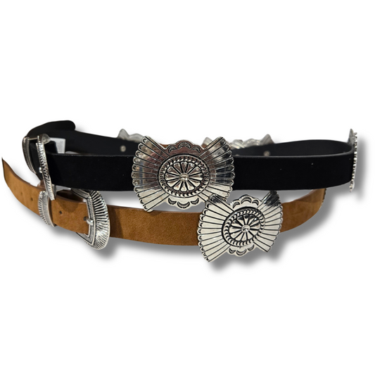 Flower Medallion Western Buckle Belt