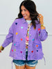 Lilac Multi Hearts Button Up Jacket (One Size)