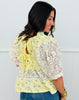 POL Yellow Floral Lace Up Back Top (Reg.)