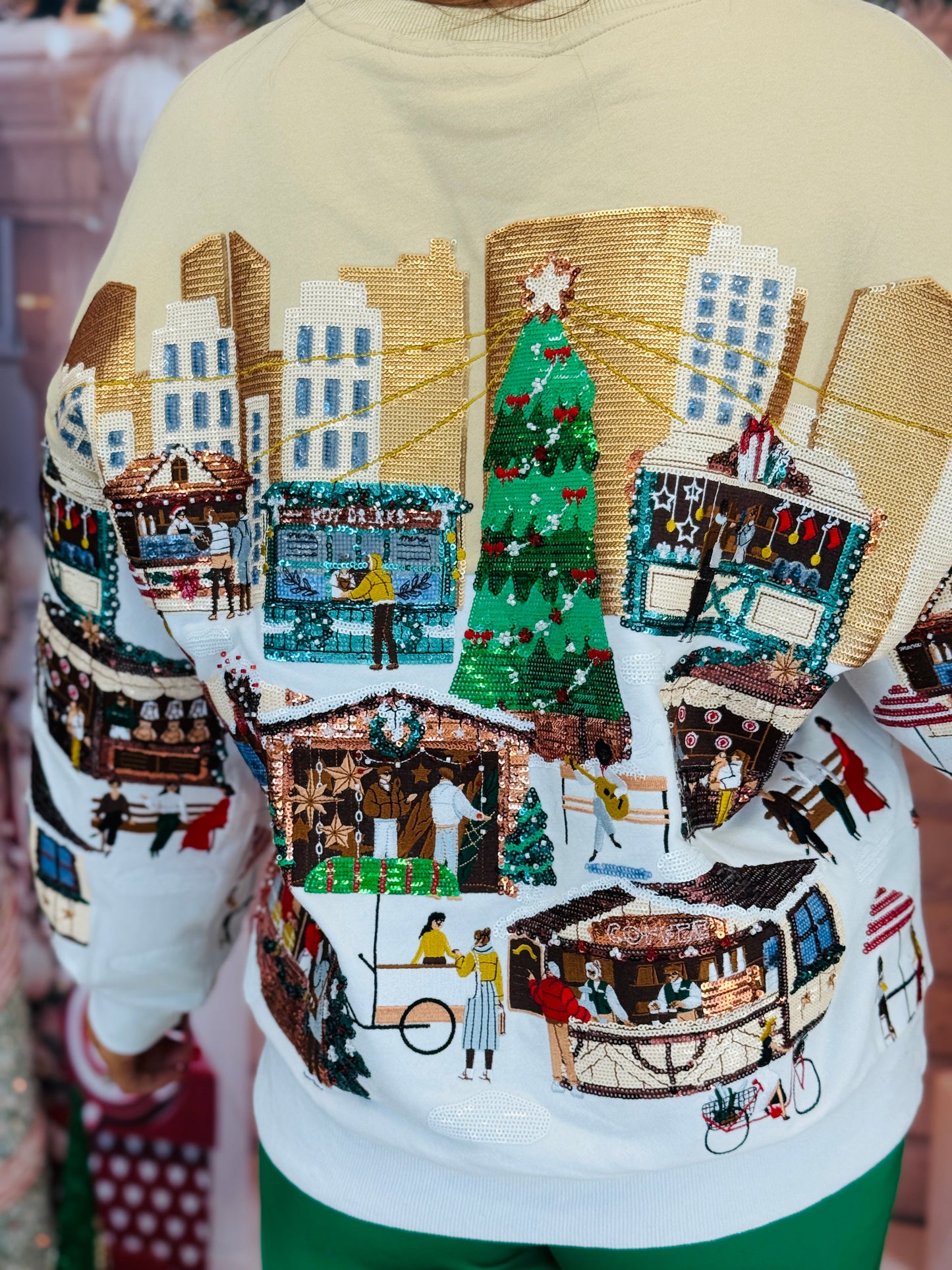 Queen Of Sparkles Multi Christmas Market Sweatshirt (Reg. & Plus)