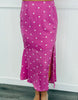 Polka Dot Side Slit Midi Skirt (Reg.)-2 Colors
