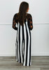 Black/Ivory Striped Bib Overalls (Reg & Plus)