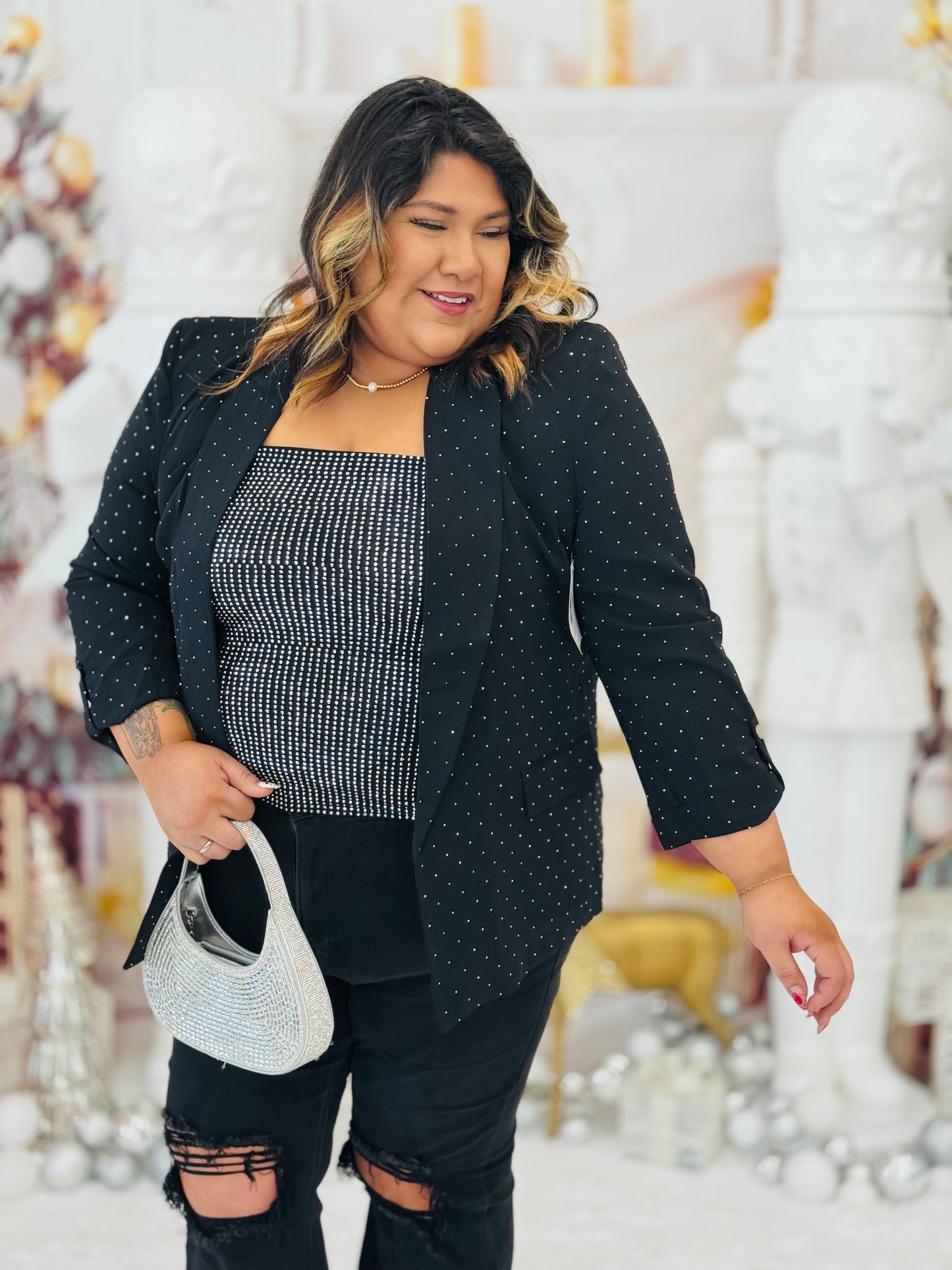 Black Rhinestone Blazer (Reg. and Plus)