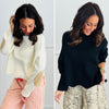 Turtleneck Wavy Hem Sweater Top (Reg & Plus)-2 Colors