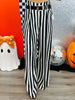 Black/White Stripe Belted Pants (Reg.)