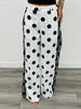White/Black Polka Dot Contrast Side Detail Pants (Reg. and Plus)
