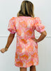 Peach Mix Floral Jacquard Mini Shift Dress (Reg.)