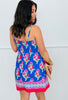Royal Blue Floral Print Strappy Mini Dress (Reg.)