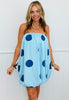 Blue Polka Dot Bubble Hem Mini Dress (Reg.)