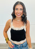 Lace Contrast Cami Top (Reg.)-2 Colors