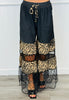 Black Leopard Combo Mixed Print Palazzo Pants (Reg & Plus)
