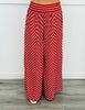 Red/White Chevron Striped Palazzo Pants (Reg & Plus)