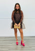 Sheer Overlay Leopard Print Mini Dress (Reg.)