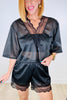 Black Football Jersey Mesh Shorts Set (Reg & Plus)