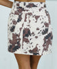 Brown Multi Cow Print Mini Skirt (Reg.)