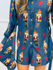 Queen Of Sparkles Denim Nutcracker & Bow Wrap Tie Romper (Reg. & Plus)