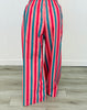 Pink Teal Striped Wide Leg Pants (Reg & Plus)
