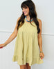 Light Olive Embroidered Mini Dress (Reg.)