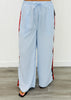 Blue Stripe Leopard Side Trim Pants (Reg & Plus)