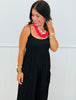 Black Strappy Jersey Knit Jumpsuit (Reg.)
