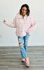 Pink/Ivory Bows Puffer Hoodie Jacket (Reg.)