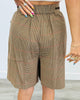 Camel Multi Plaid Dressy Bermuda Shorts (Reg & Plus)