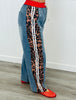 Red/ Denim Rhinestone Jogger Pants (Reg & Plus)