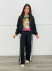 Black Side Stripe Track Pants (Reg.)