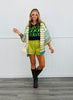 Green Multi Chunky Striped Sweater Cardigan (Reg & Plus)