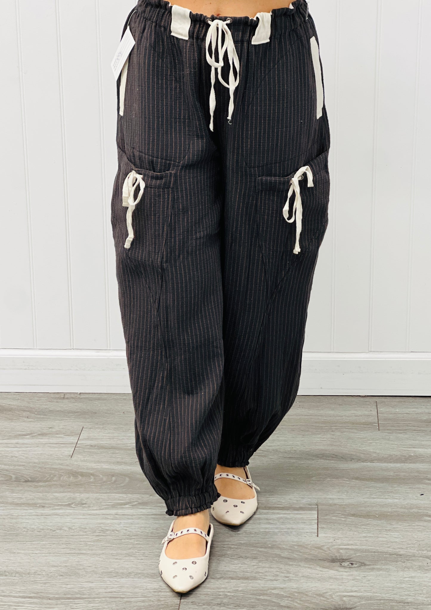 Midnight Striped Barrel Joggers (Reg.)