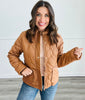 Camel Quilted Snap & Zip Jacket (Reg)