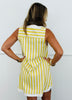 Lemon Striped Sleeveless Mini Dress (Reg.)