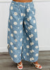 Denim Blue/Ivory Polka Dot Tulip Hem Pants (Reg.)