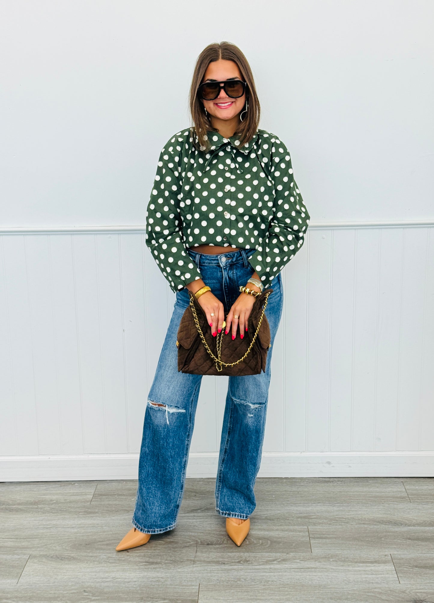 Olive Polka Dot Jacket (Reg.)