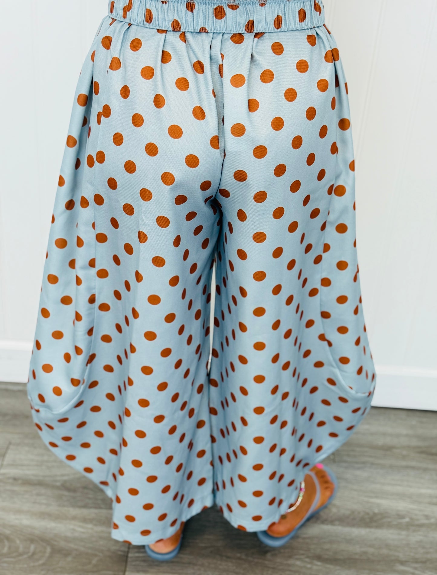 Light Blue Polka Dot Gaucho Pants (Reg.)