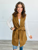 Longline Front Tie Wrap Vest Coat (Reg.) - 2 Colors