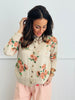 Beige Romantic Roses Sweater Cardigan (Reg & Plus)