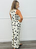 Cream Polka Dot Satin Maxi Dress (Reg.)