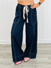 Navy Contrast Stitch Detailing Pants (Reg.)