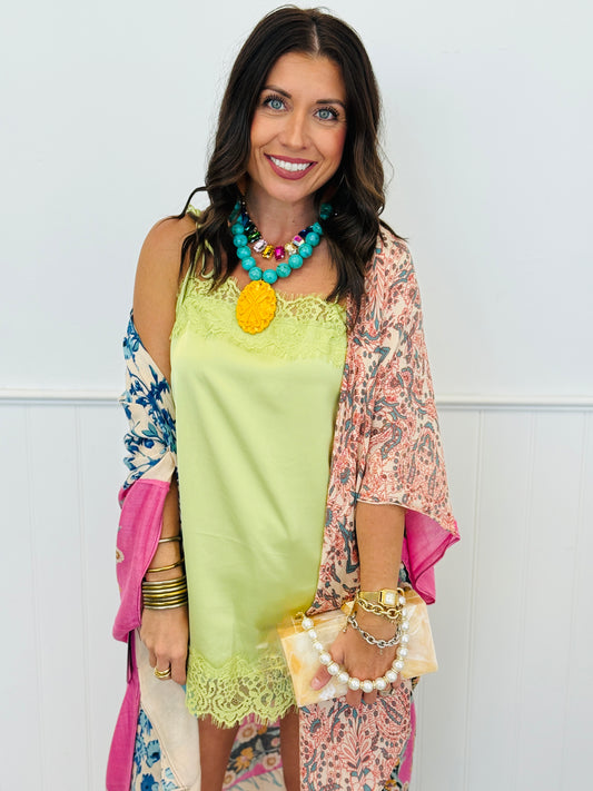 Boho Floral Patch Print Kimono (OS)