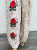 Cloud Cream Rose Print Balloon Pants (Reg & Plus)