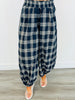 Navy Plaid Baggy Balloon Jogger Pants (Reg.)