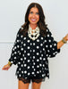 After Dark Polka Dot Sloane Button Up Top (Reg. and Plus)