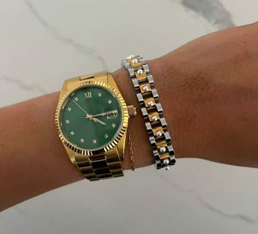 WP - The Pearl Rolly Bracelet - Two Tone