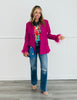 Berry Feather Trim Sleeves Blazer (Reg.)