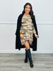 Camo Twisted Hem Mini Dress (Reg. and Plus)