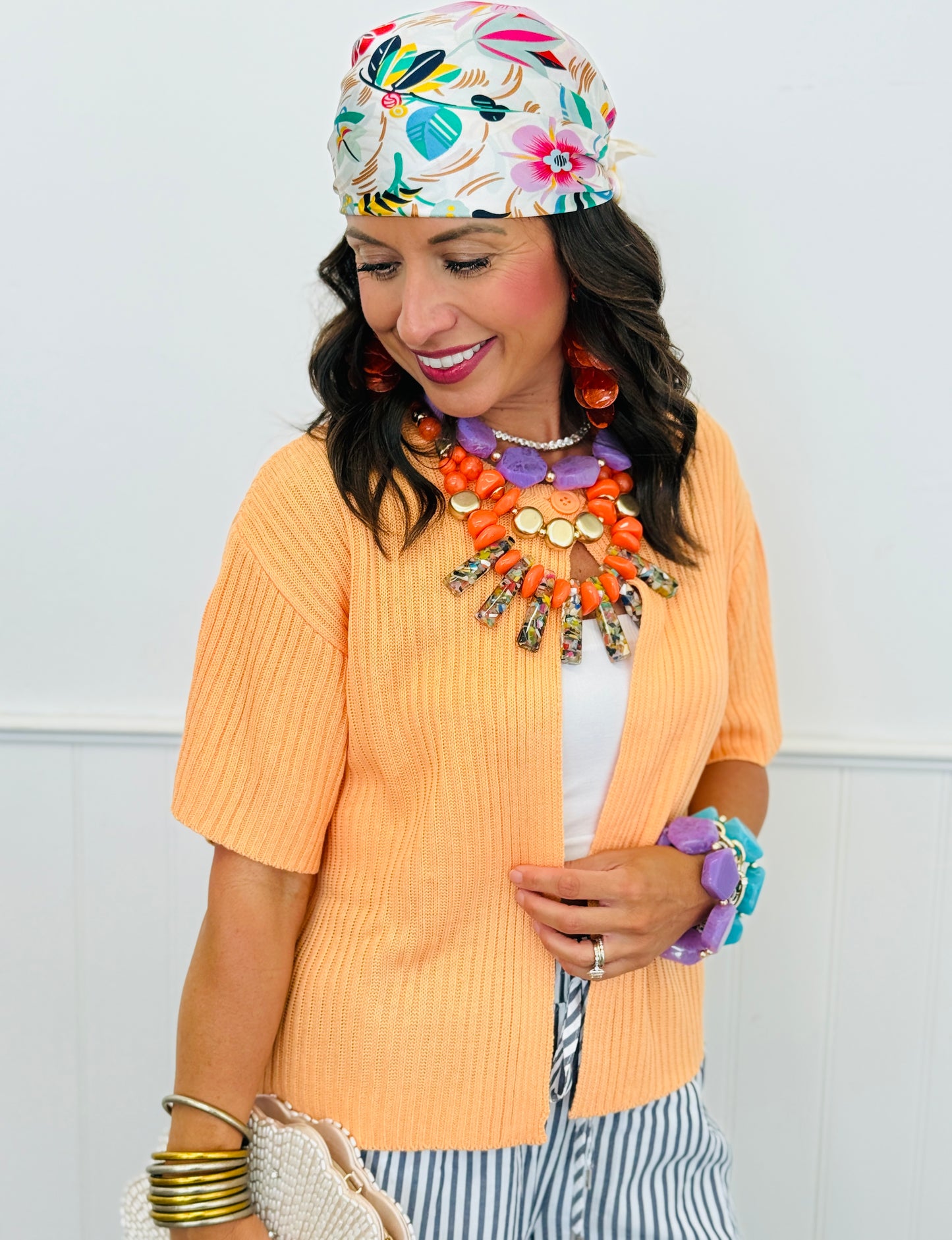 Apricot Half Sleeve Cardigan (Reg.)