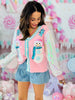 Pink Snowman Sequin Sleeve Cardigan (Reg. and Plus)