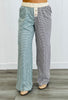 Gingham Print Colorblock Pants (Reg.) - 2 Colors